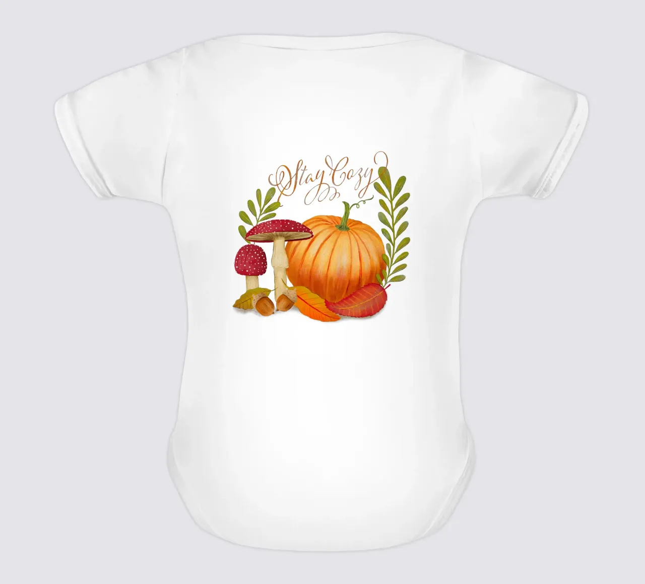 Autunno con zucca e foglie. Accomodatevi. body neonato maniche corte da CalliLetters