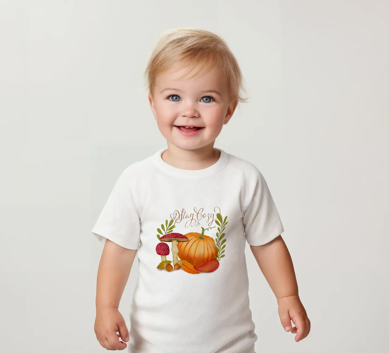 Autunno con zucca e foglie. Accomodatevi. maglietta neonato da CalliLetters