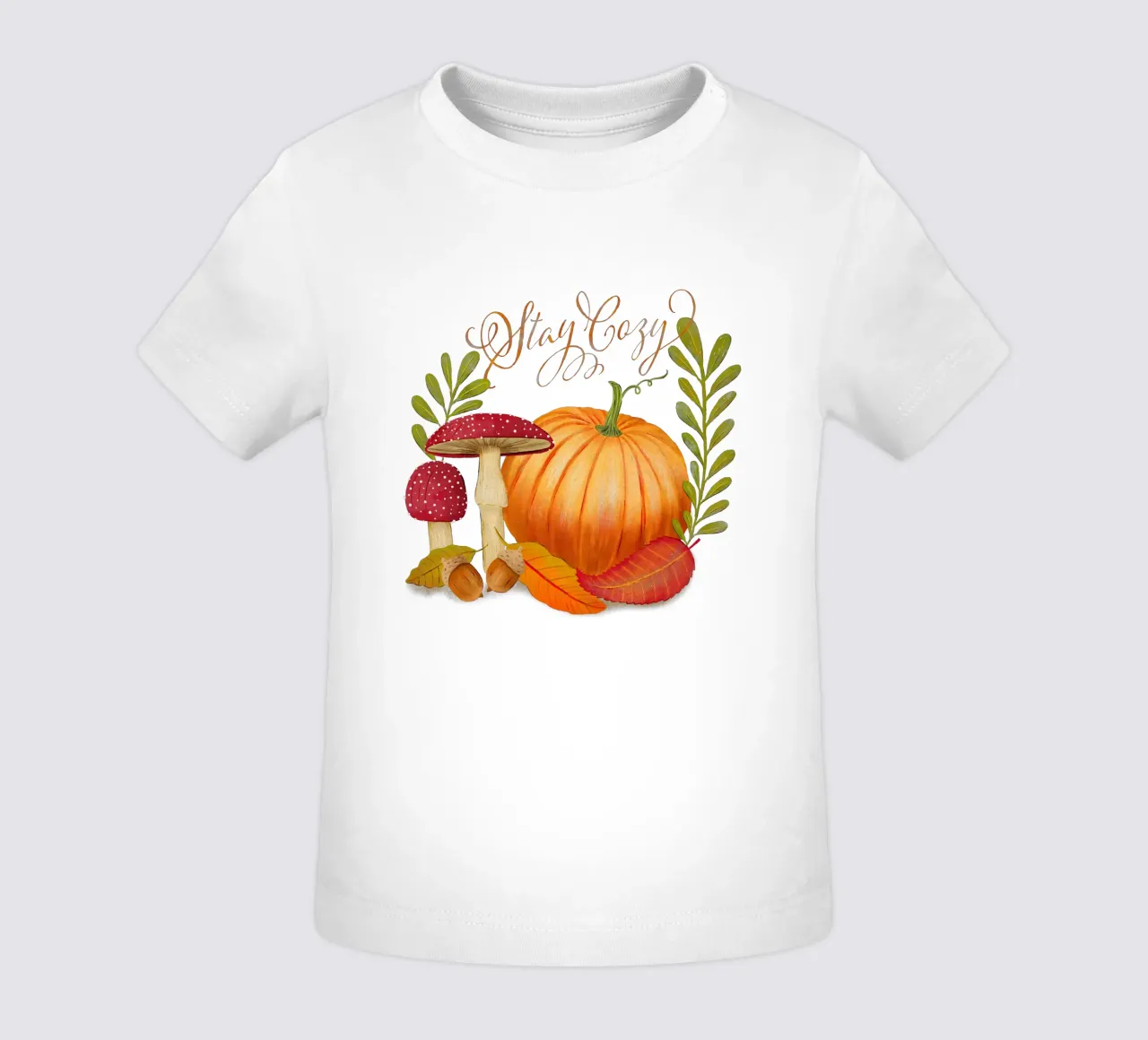 Autunno con zucca e foglie. Accomodatevi. maglietta neonato da CalliLetters
