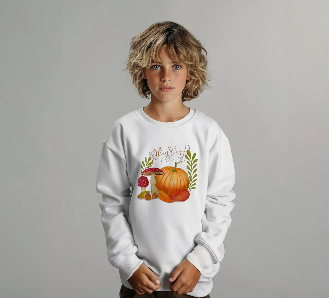 Autunno con zucca e foglie. Accomodatevi. felpa bambino da CalliLetters
