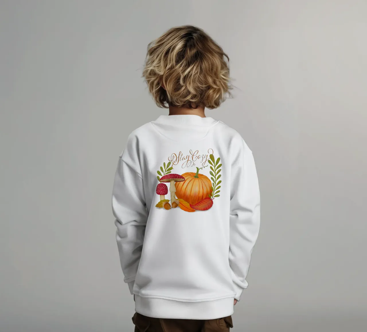 Autunno con zucca e foglie. Accomodatevi. felpa bambino da CalliLetters