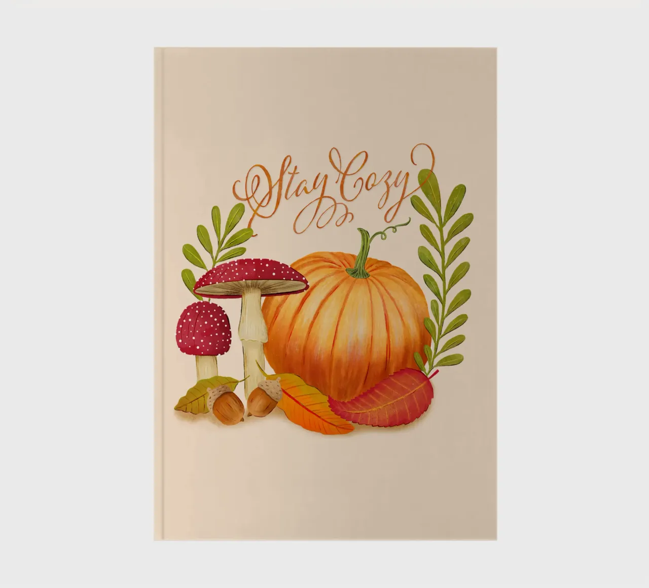 Autumn with pumpkin and leaves. Make yourself cosy. notebook by CalliLetters