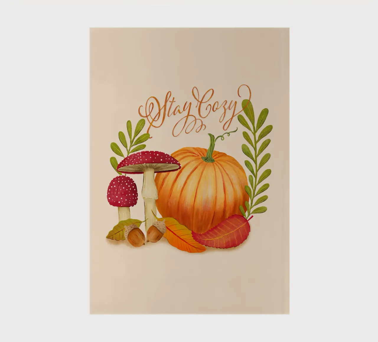 Autumn with pumpkin and leaves. Make yourself cosy. notebook by CalliLetters