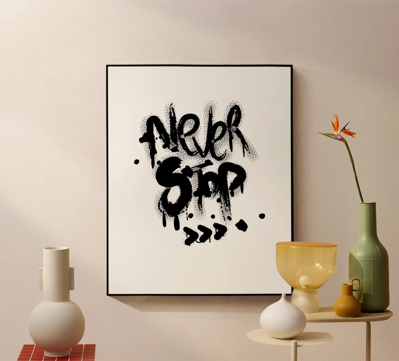NEVER STOP Acryl-Glas von BAWA