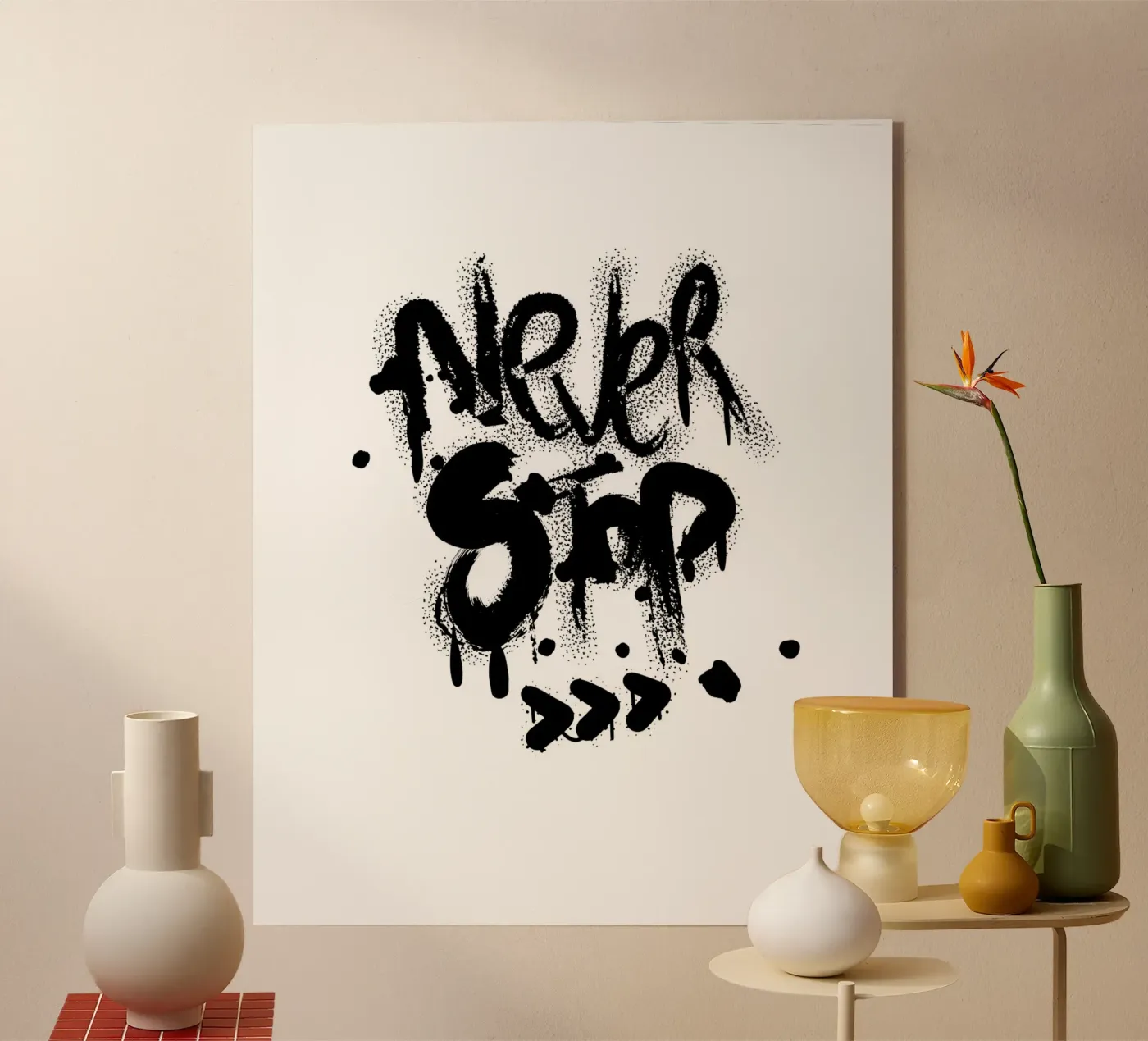 NEVER STOP Acryl-Glas von BAWA