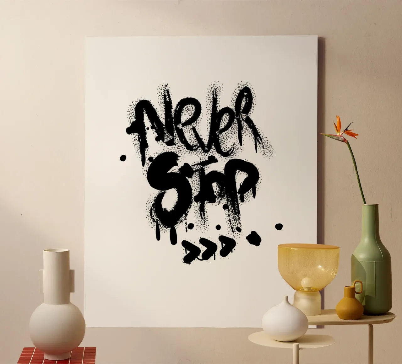 NEVER STOP tela da BAWA