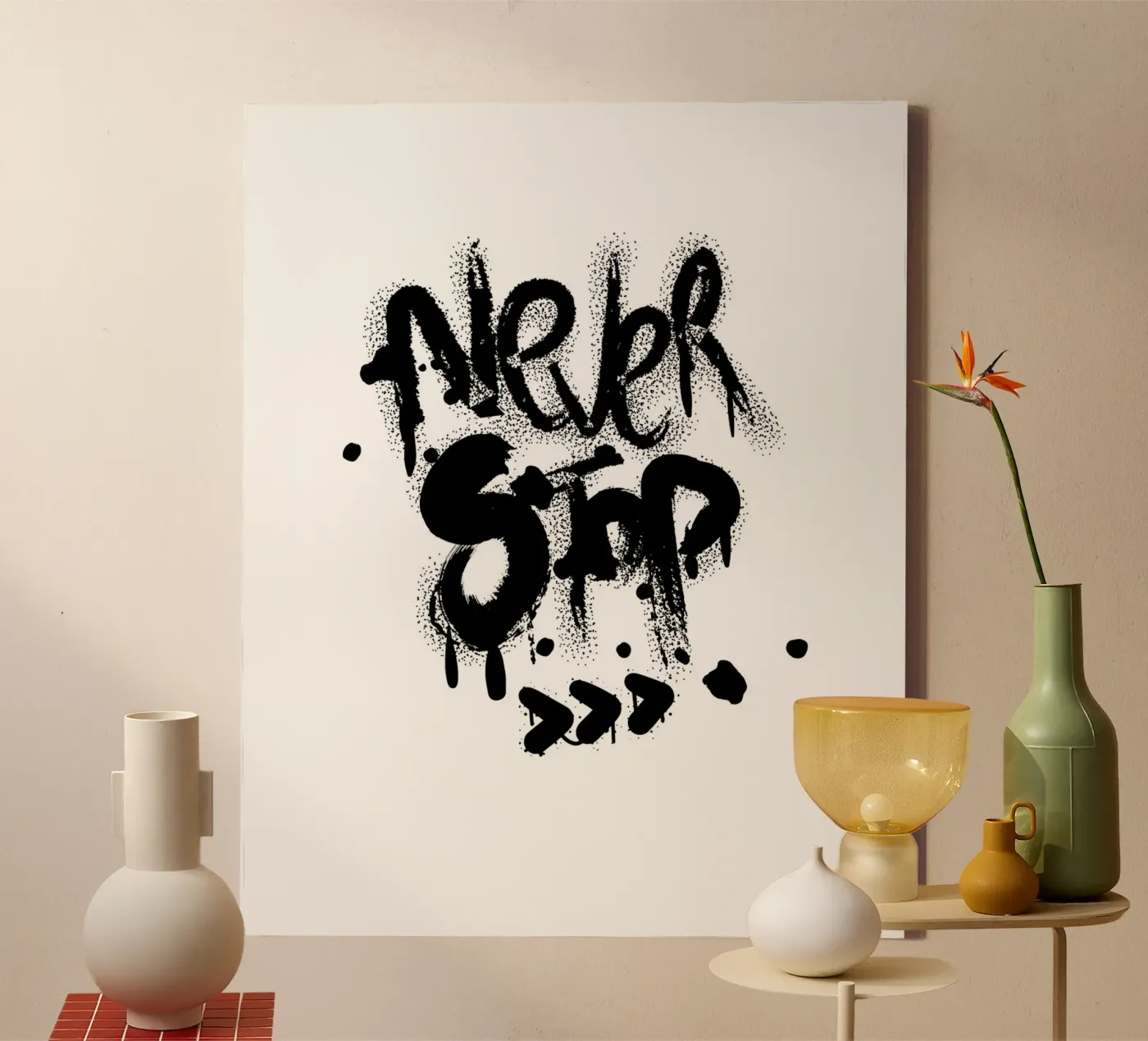 NEVER STOP canvas by BAWA