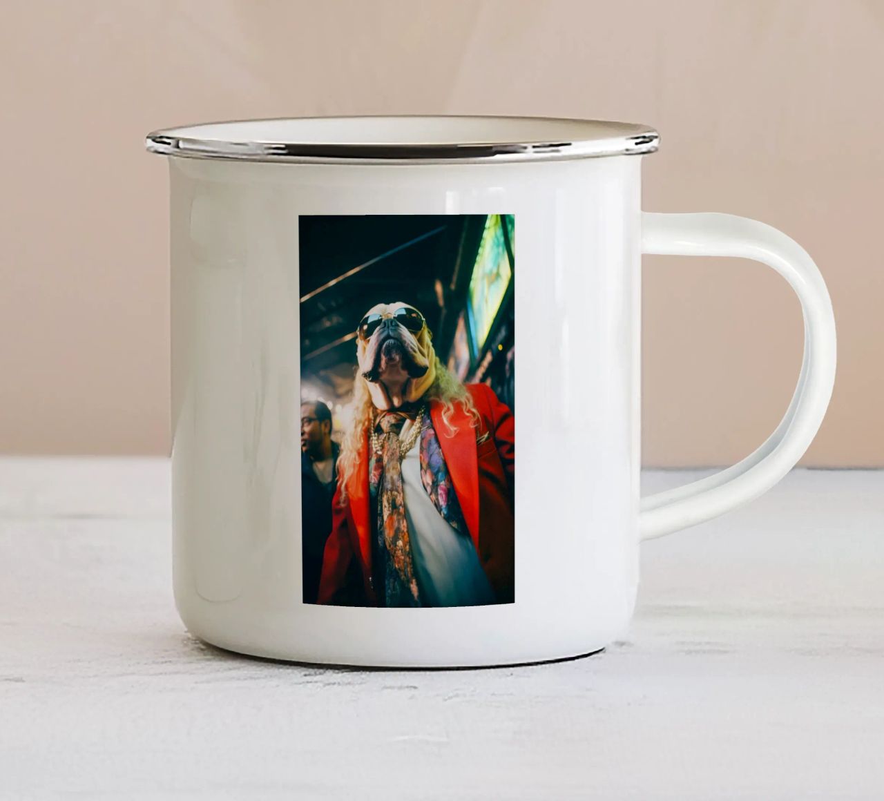 Vinnie tazza in smalto da Affiches Chien Originales – Dogland