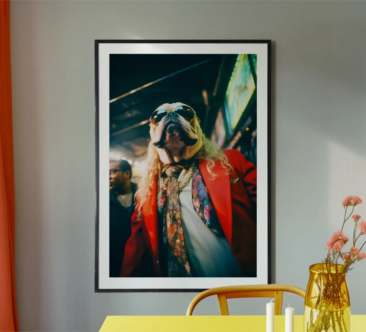 Vinnie poster con telaio in legno da Affiches Chien Originales – Dogland
