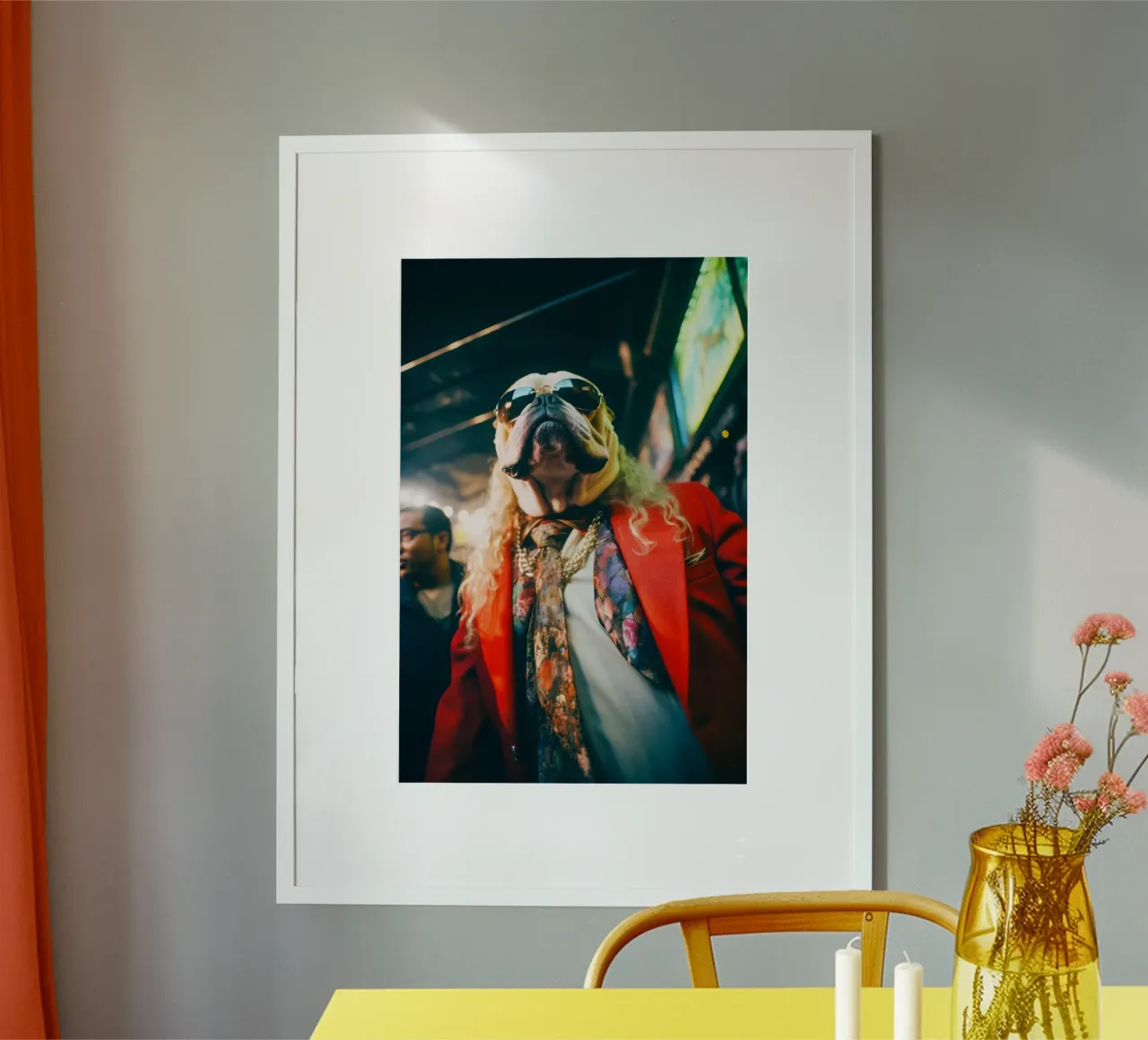 Vinnie poster con telaio in legno da Affiches Chien Originales – Dogland