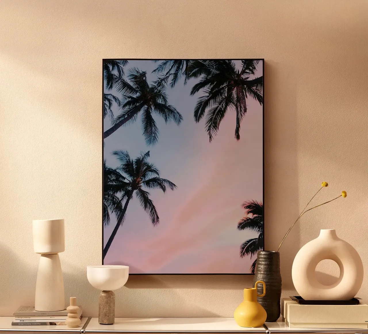 Palm Trees Sunset plexiglass da Paige Mills