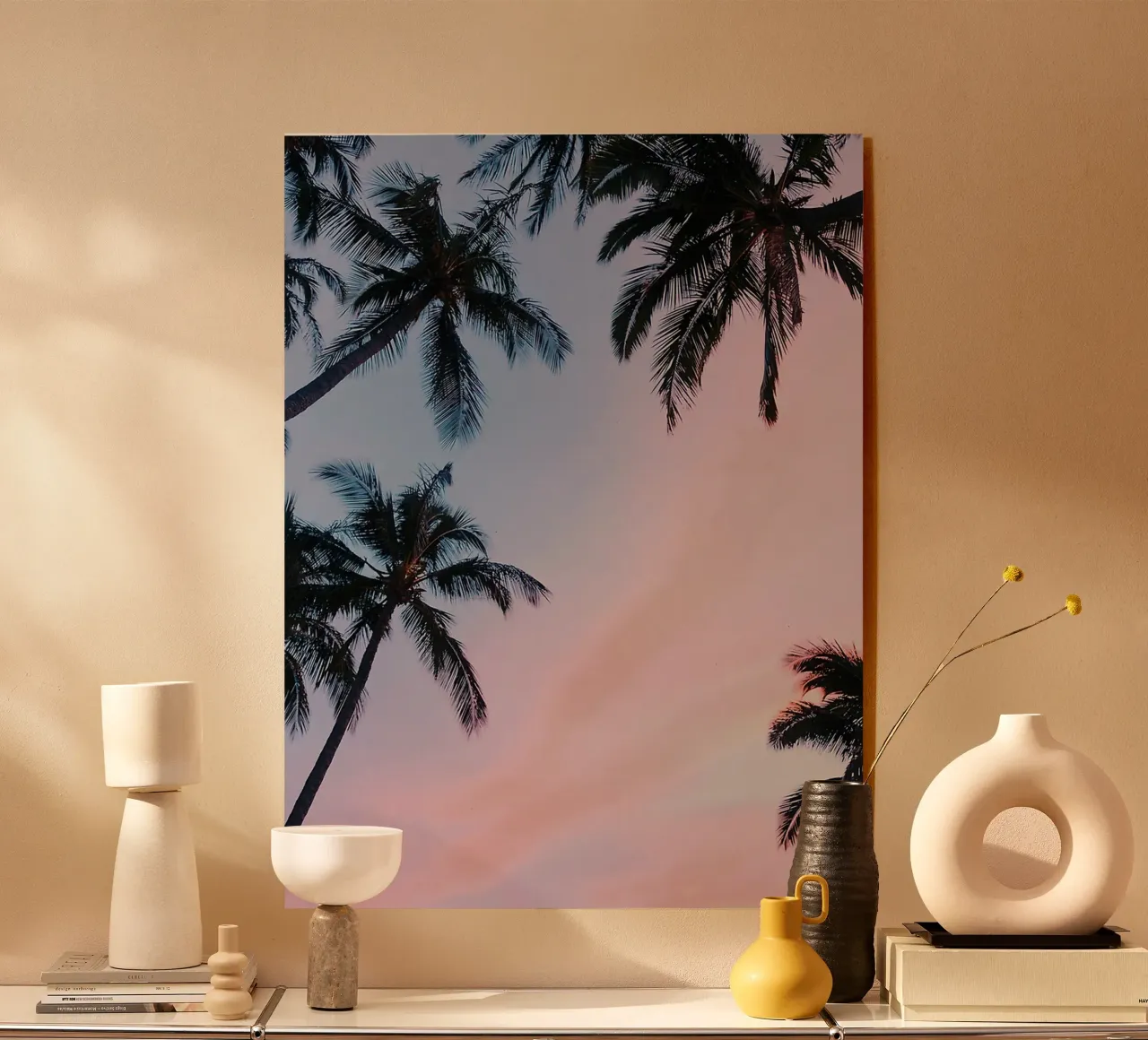 Palm Trees Sunset plexiglass da Paige Mills