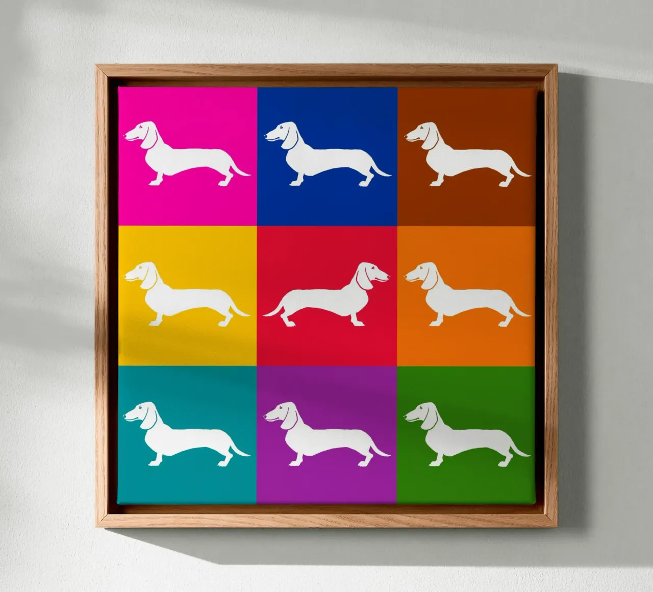 Onstuimig canvas met Baklijst van Pop dogs