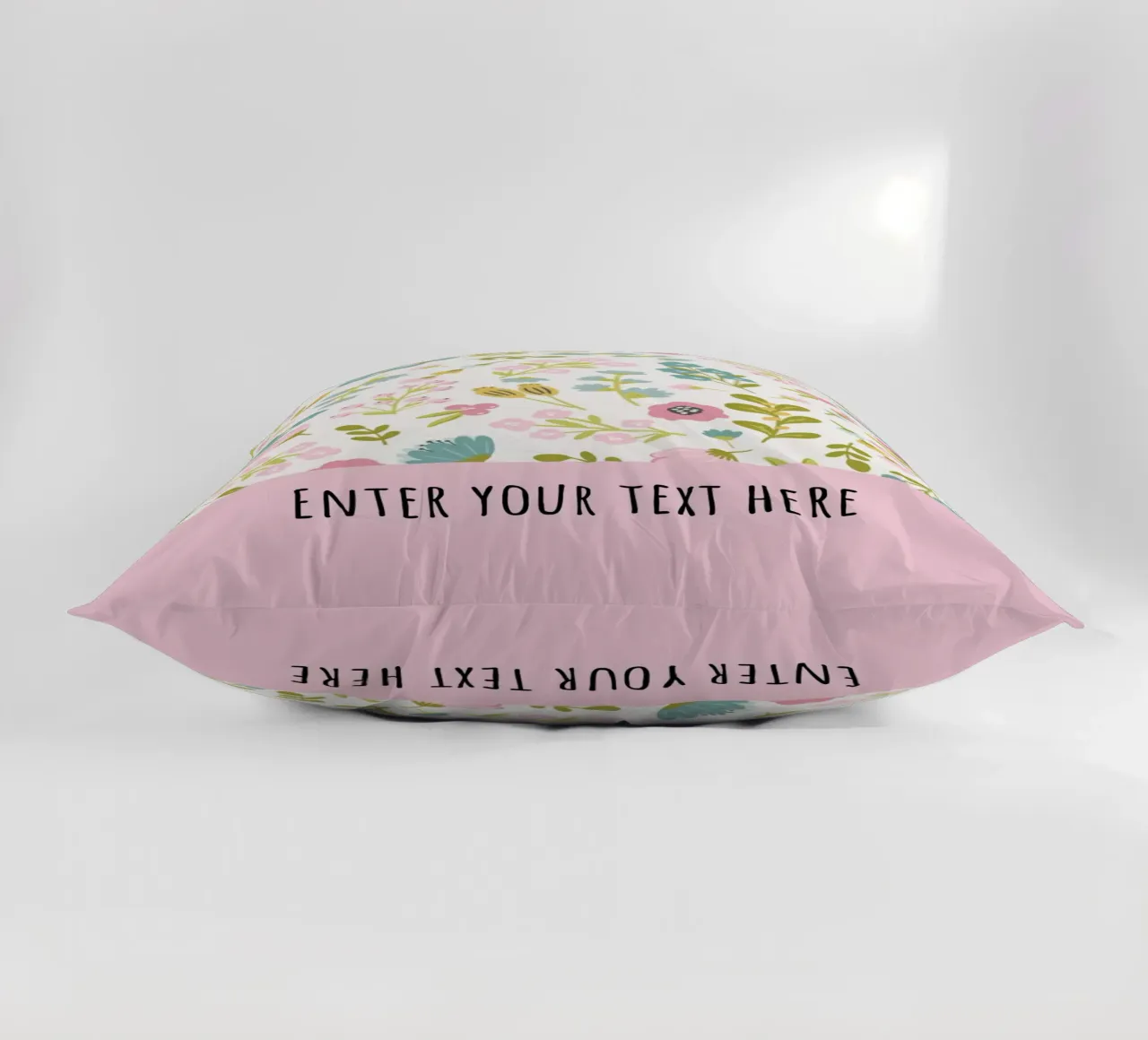 Floral patterns with Custom text decorative cushion by DesignArt