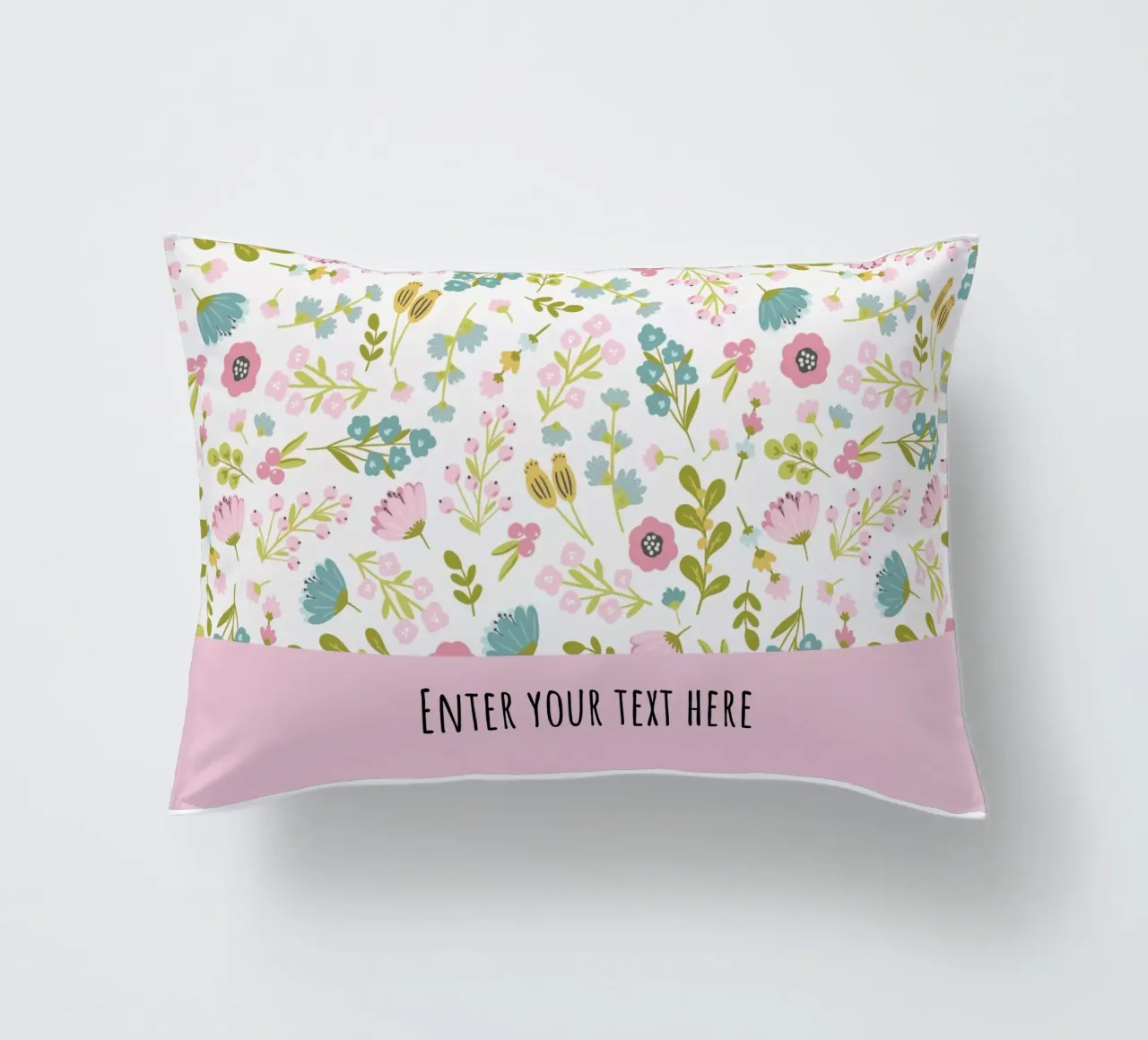 Floral patterns with Custom text decorative cushion by DesignArt