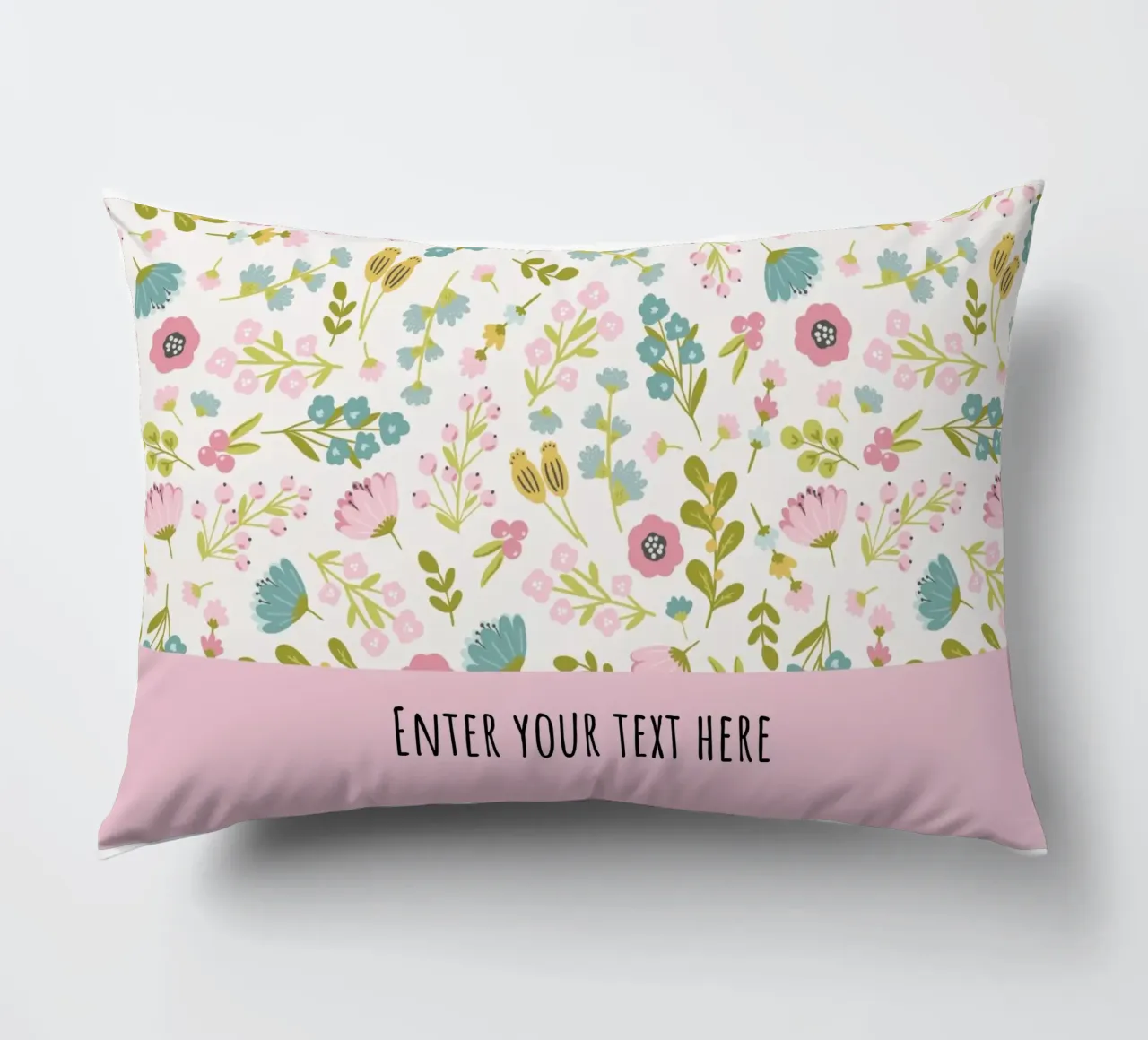 Floral patterns with Custom text decorative cushion by DesignArt