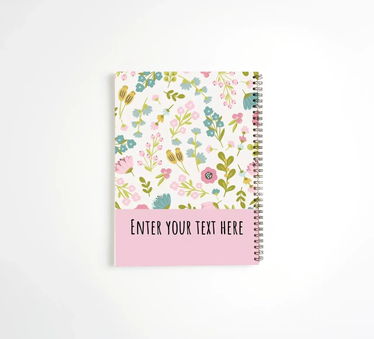 Motifs floraux avec texte personnalisé carnet à spirale de DesignArt