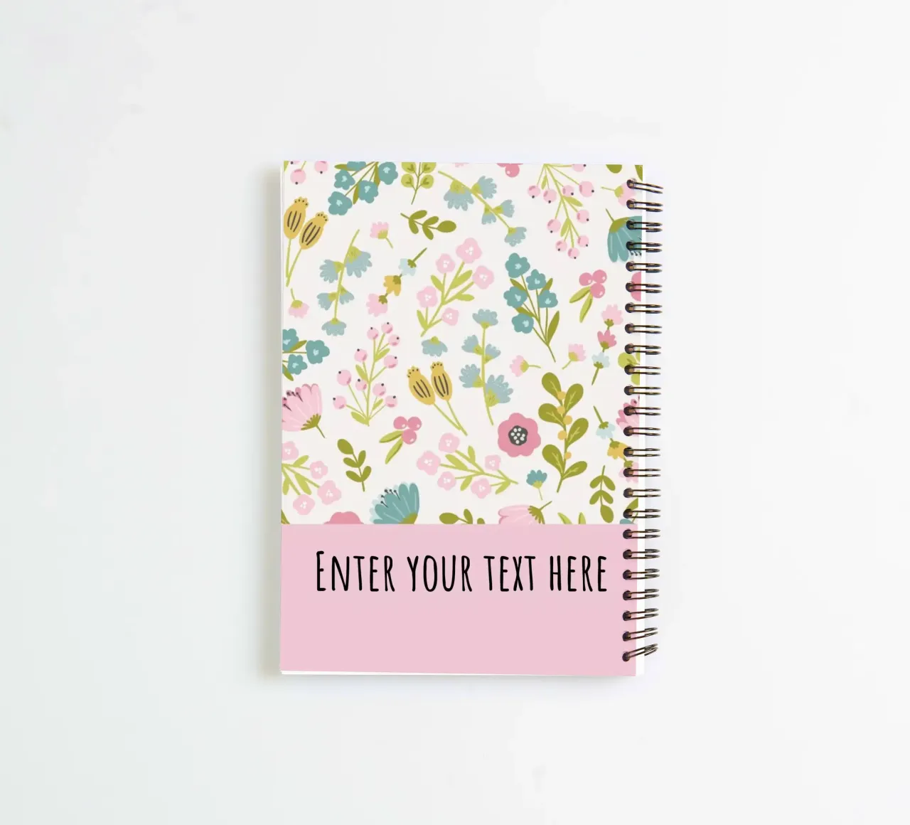Motifs floraux avec texte personnalisé carnet à spirale de DesignArt