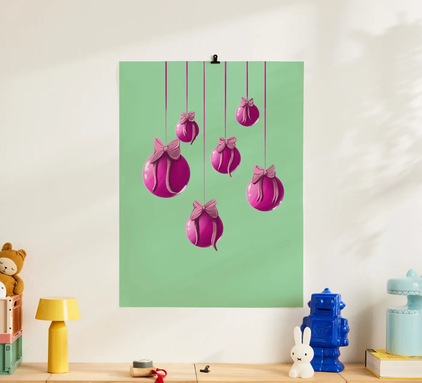 Christmas baubles Poster von by elle arts seasons