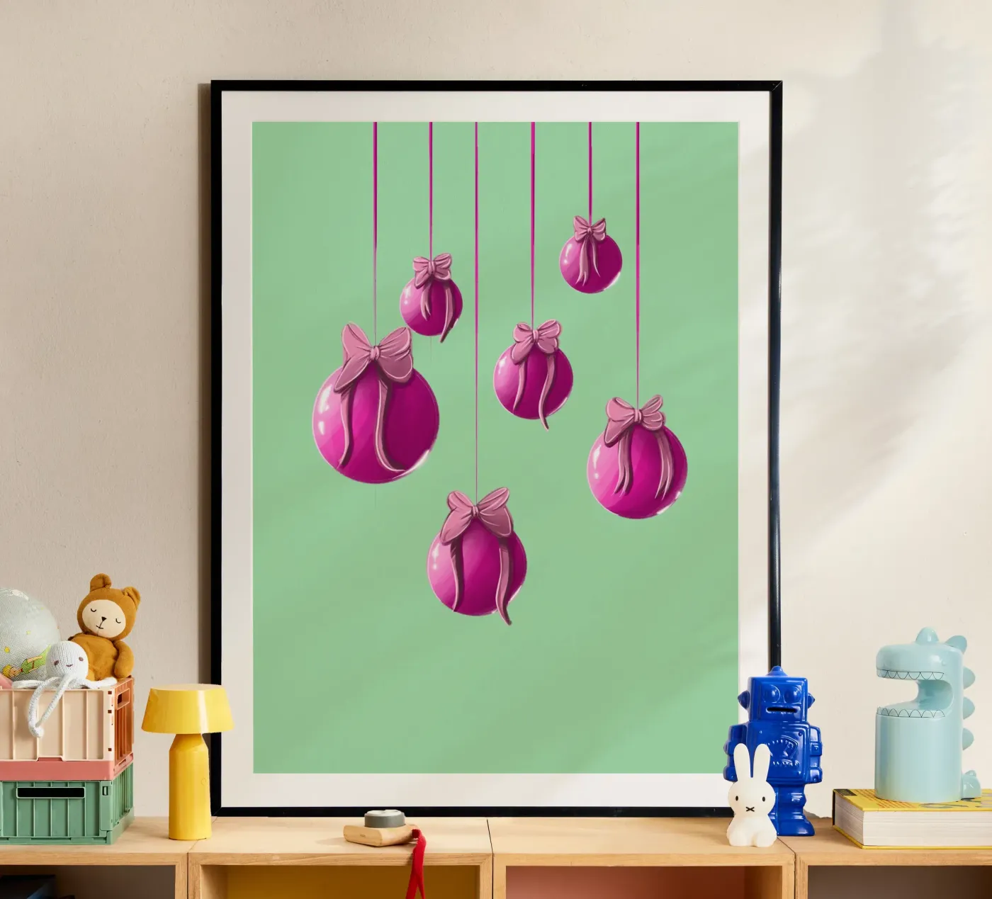 Christmas baubles Poster von by elle arts seasons