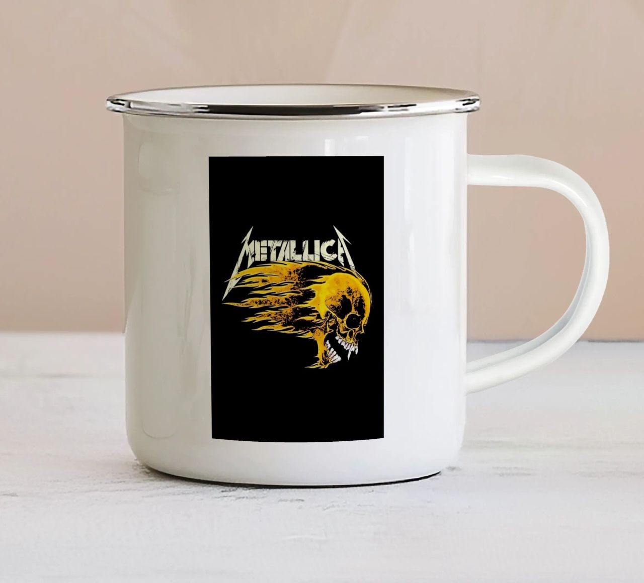 Testa di metallo tazza in smalto da music soul