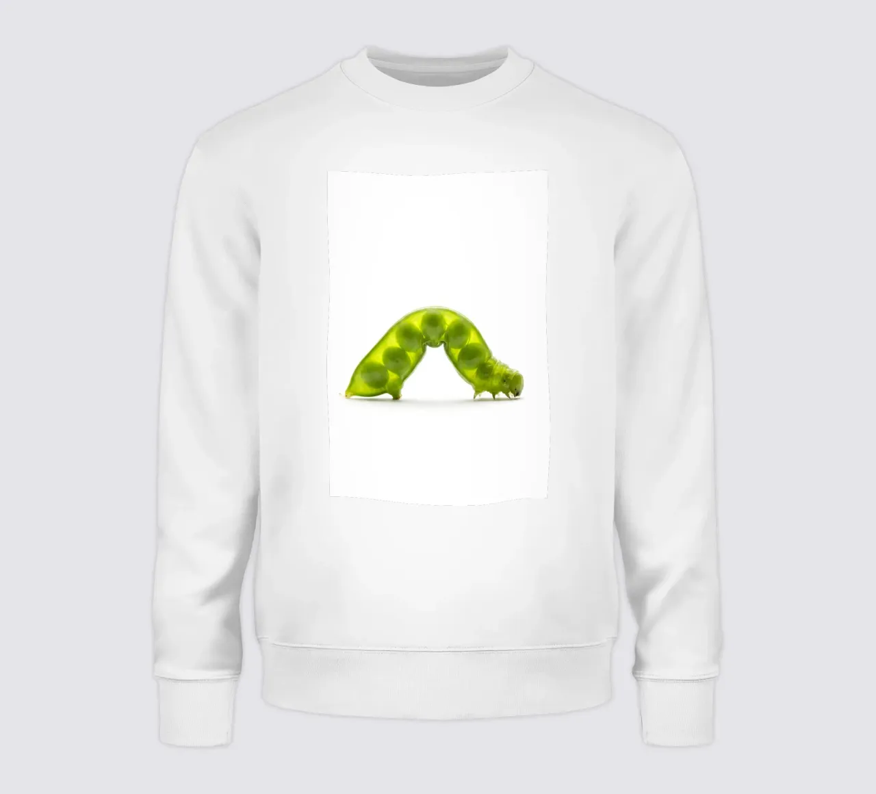 Bruco di baccelli di piselli - Illustrazione artistica di cibo fresco e verde felpa da Tasty Critter Creations