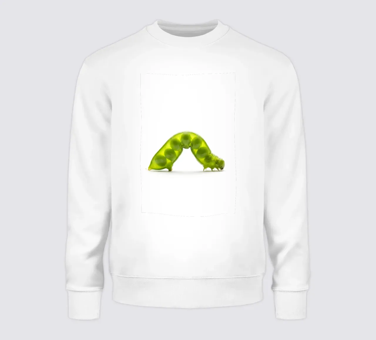 Bruco di baccelli di piselli - Illustrazione artistica di cibo fresco e verde felpa da Tasty Critter Creations