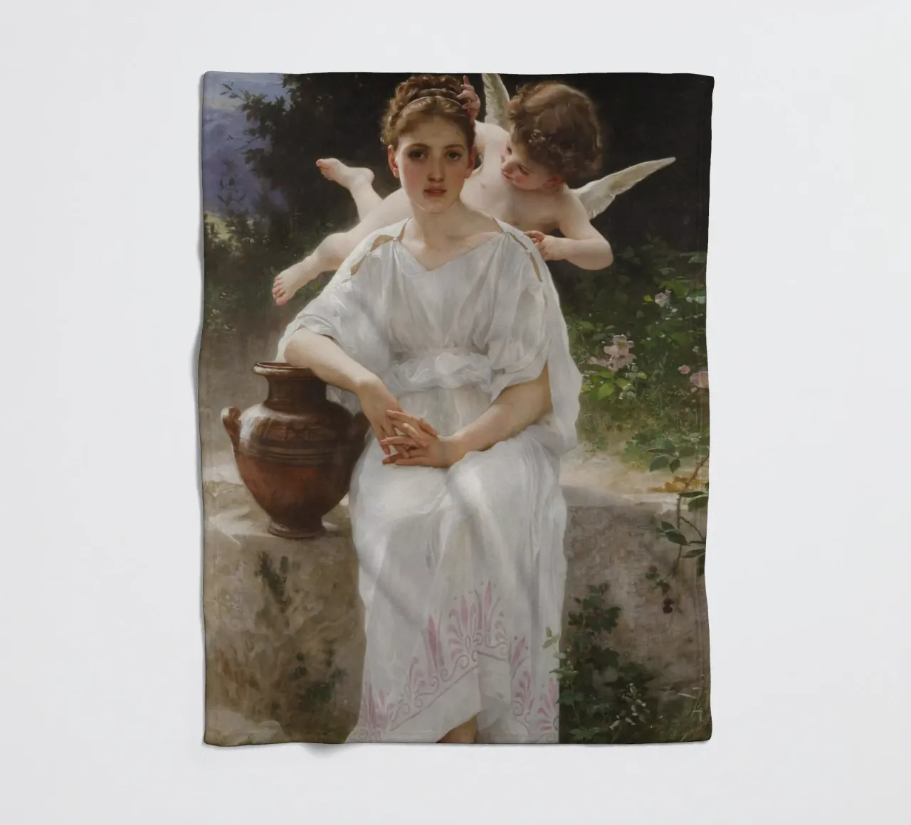 William-Adolphe Bouguereau - Das Flüstern der Liebe, 1889 Fleecedecke von Timeless Artworks
