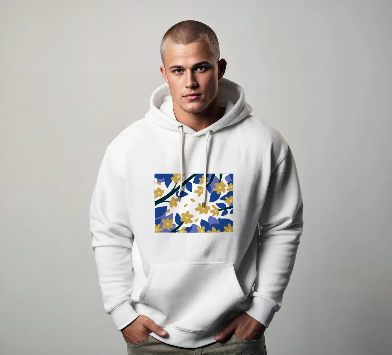 Illustrazione di fiori con stile di design piatto felpa con cappuccio da SPECIAL FLOWER PATTERNS