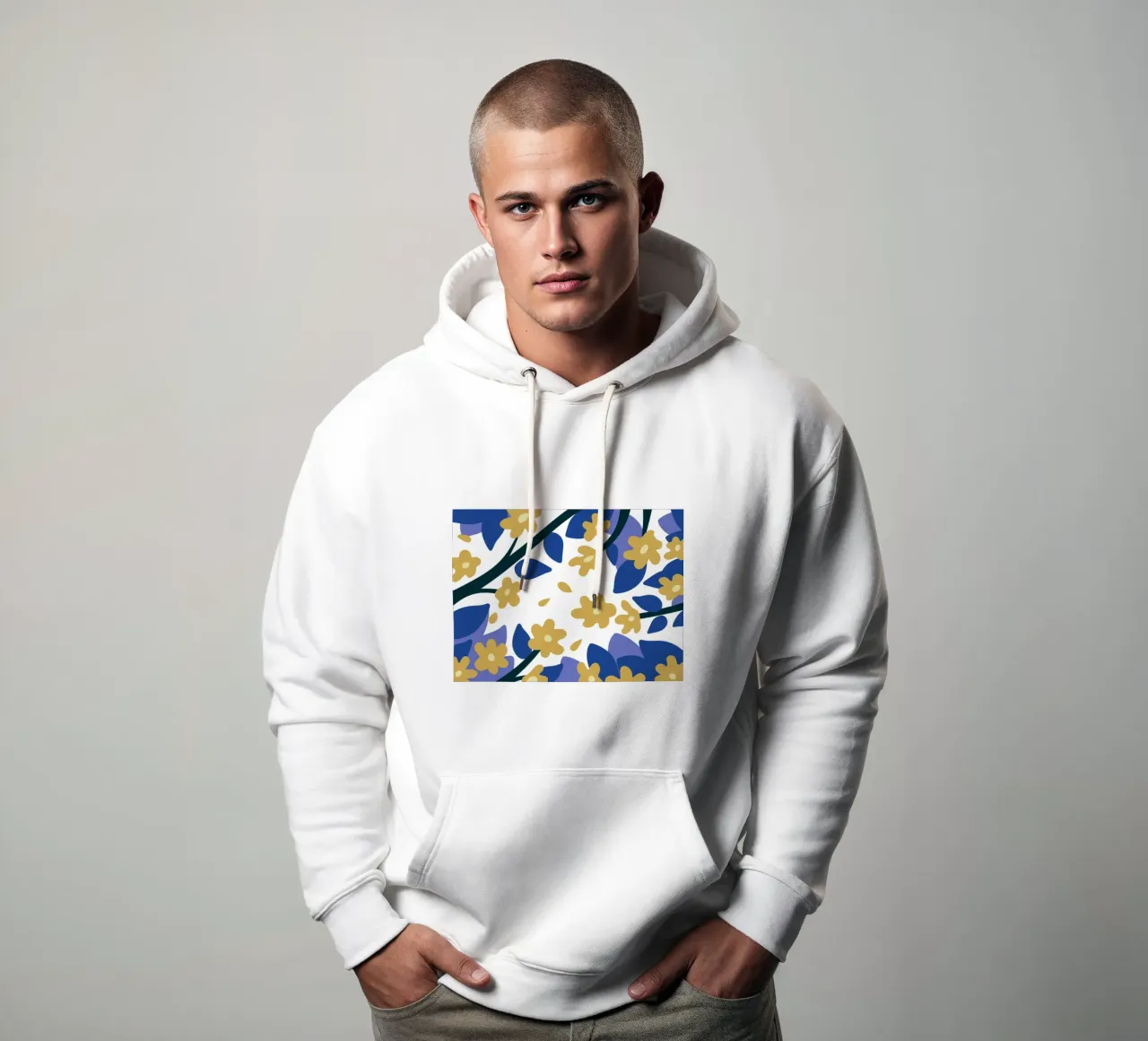 Illustrazione di fiori con stile di design piatto felpa con cappuccio da SPECIAL FLOWER PATTERNS