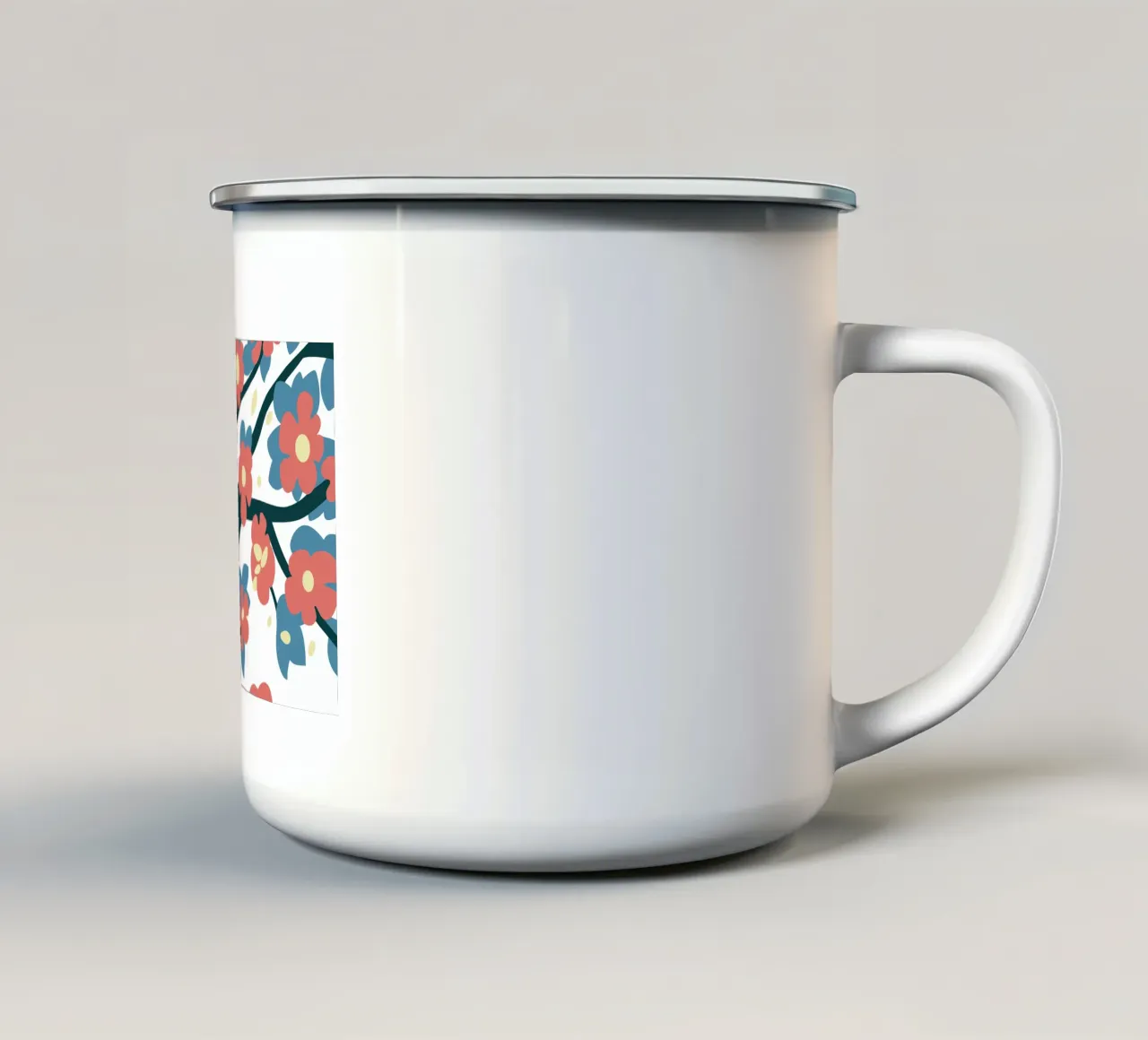 Illustrazione di fiori con stile semplice e moderno tazza in smalto da SPECIAL FLOWER PATTERNS