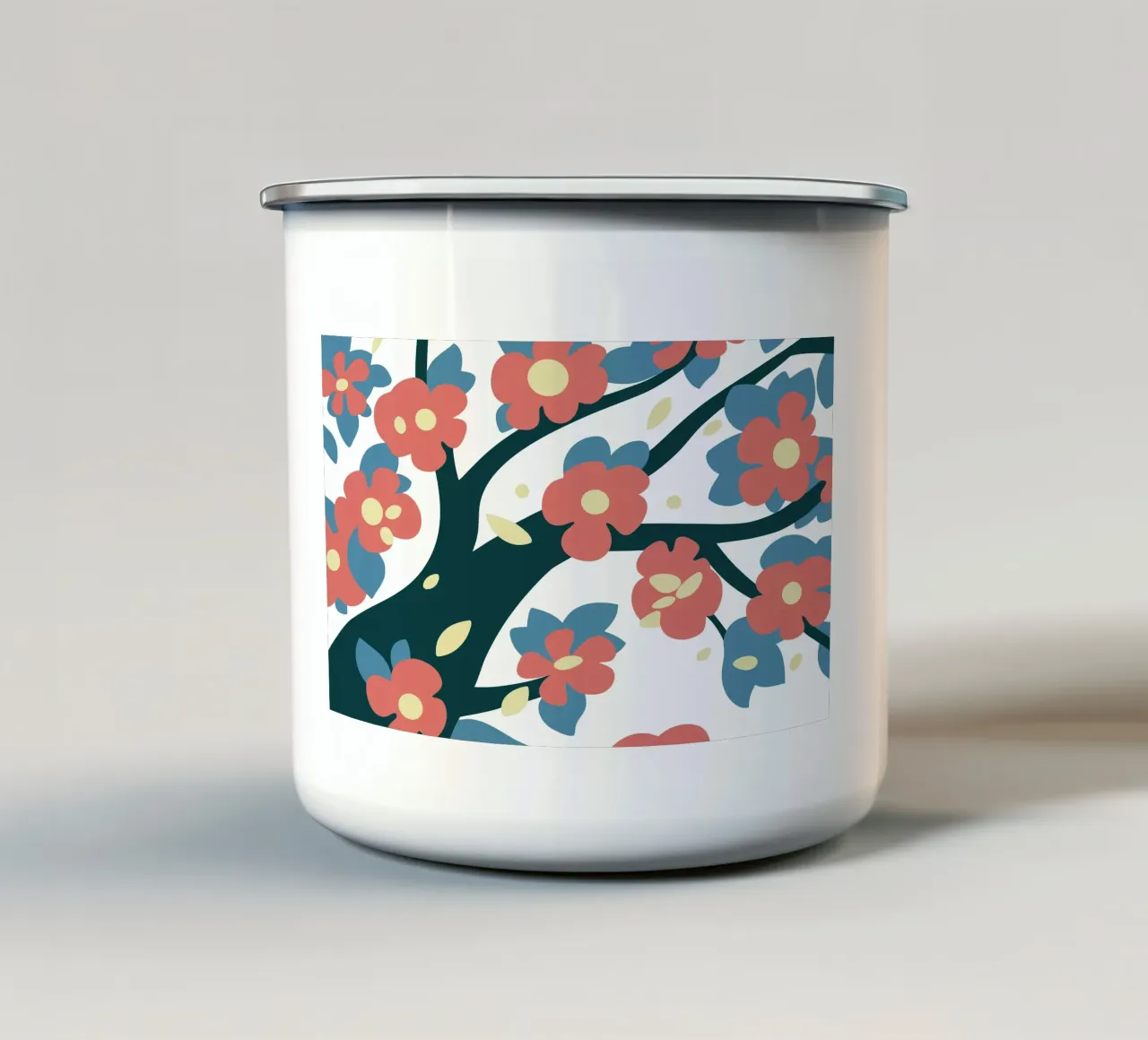 Illustrazione di fiori con stile semplice e moderno tazza in smalto da SPECIAL FLOWER PATTERNS