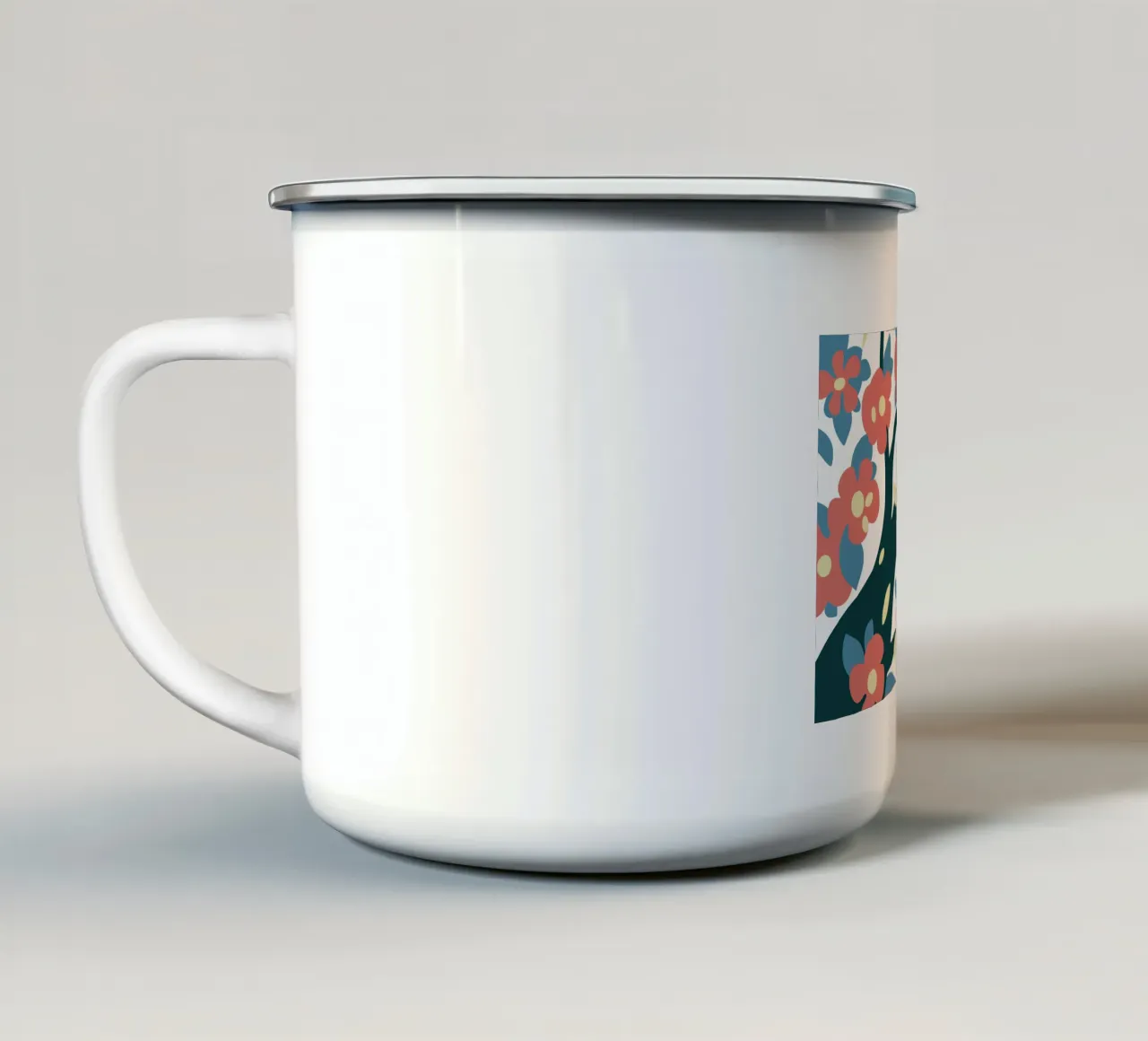 Illustrazione di fiori con stile semplice e moderno tazza in smalto da SPECIAL FLOWER PATTERNS