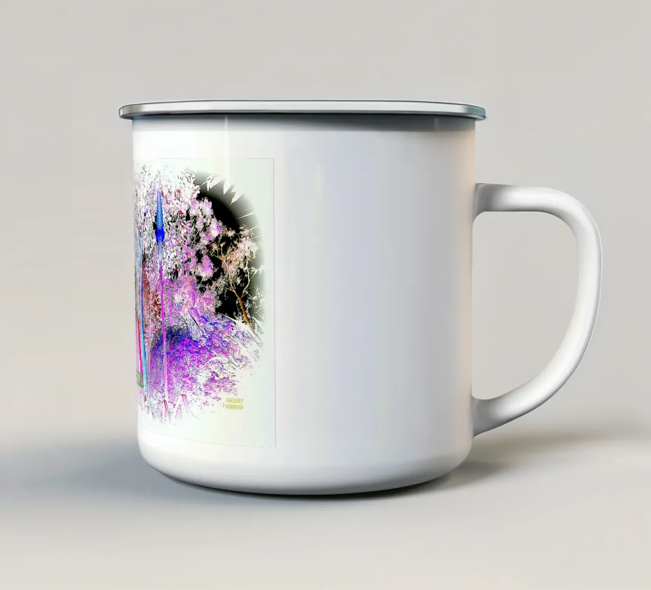 TROPICALE. tazza in smalto da TYPOGRAPHY BY THIERRY VOBMANN