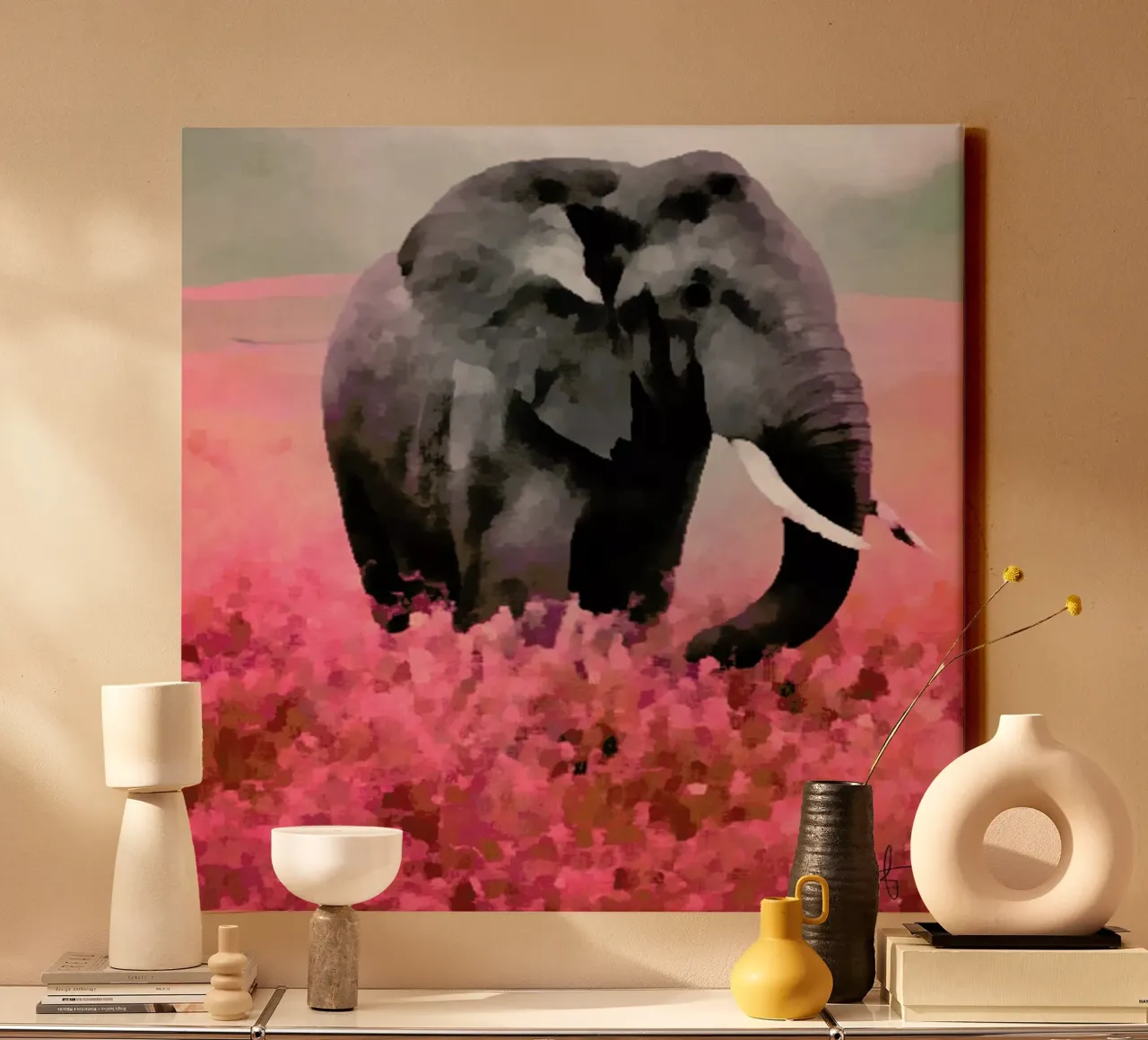 Ele-Phant canvas met Baklijst van Xchange Art Studio