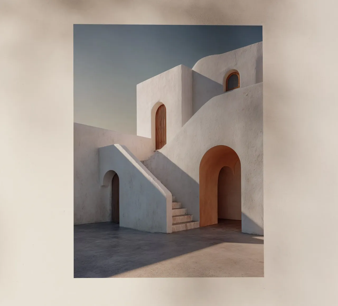 Scale mediterranee minimaliste pellicola backlit da Affiches Minimalistes