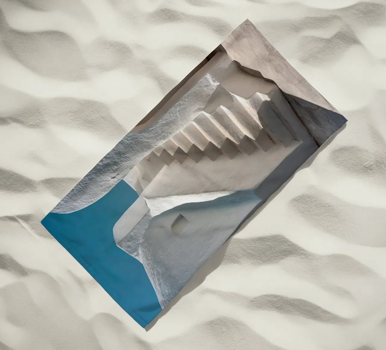 Scala mediterranea intagliata telo mare da Affiches Minimalistes