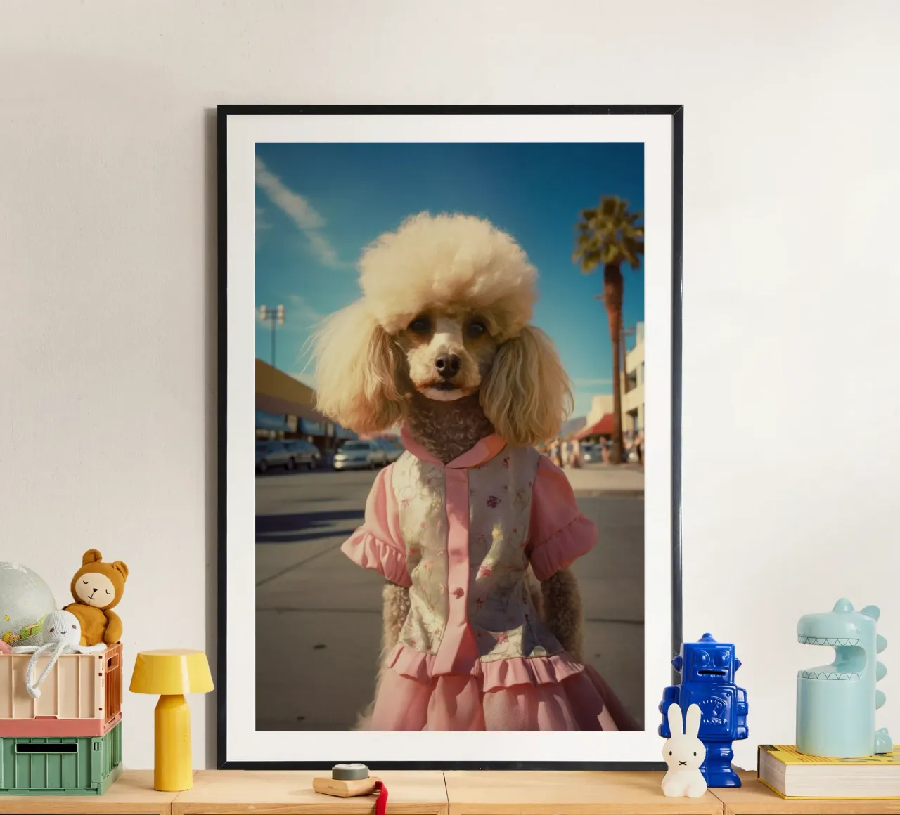 Maggie poster con telaio in legno da Affiches Chien Originales – Dogland