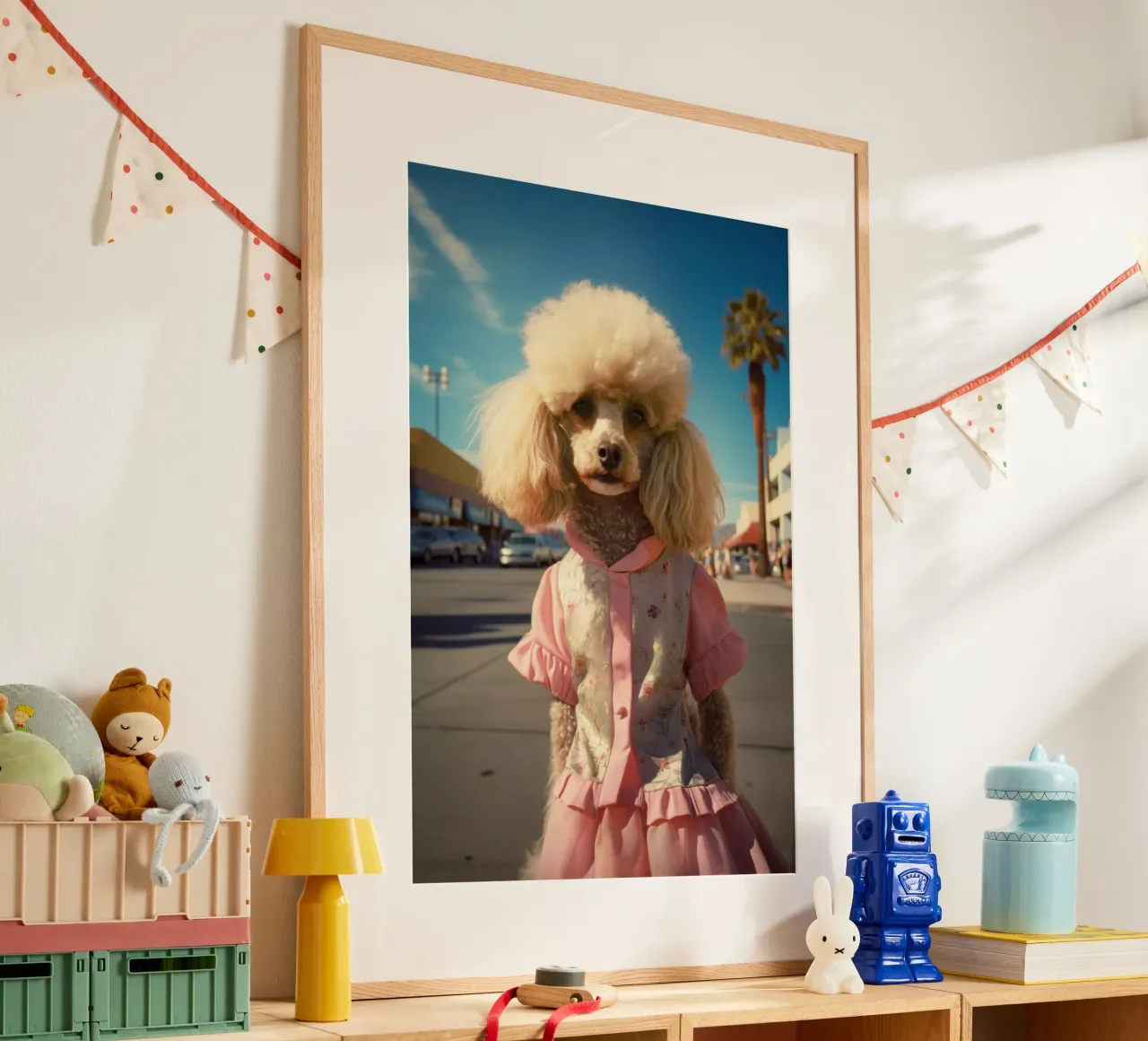Maggie poster con telaio in legno da Affiches Chien Originales – Dogland