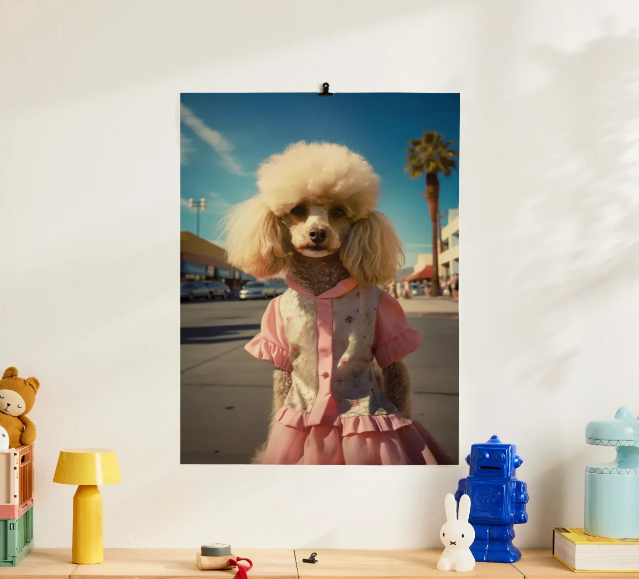 Maggie poster con telaio in legno da Affiches Chien Originales – Dogland