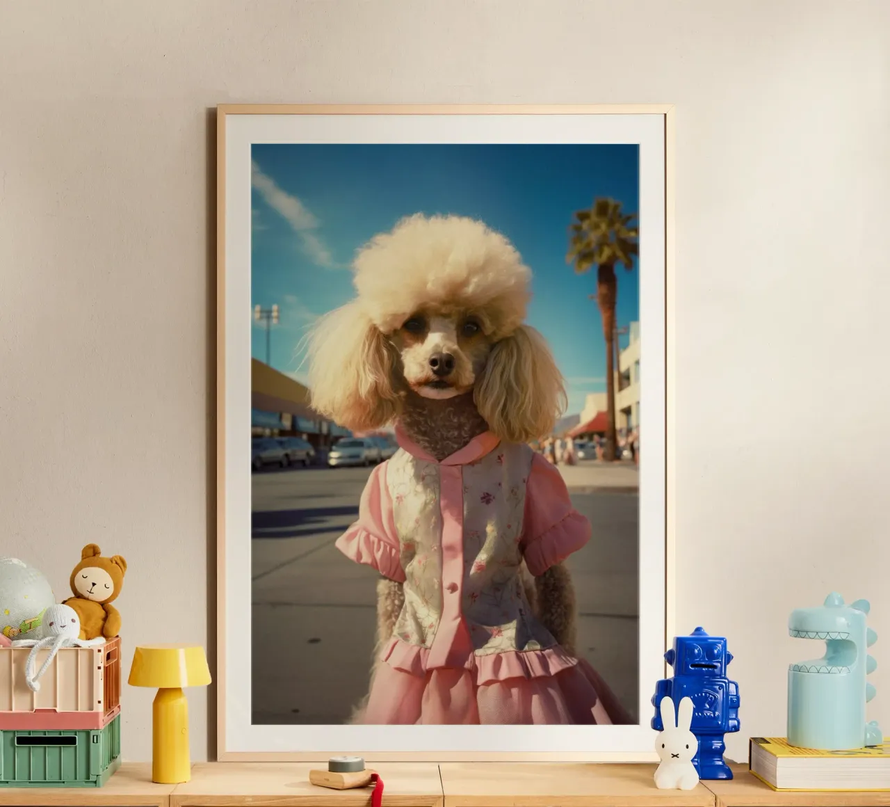 Maggie poster con telaio in legno da Affiches Chien Originales – Dogland