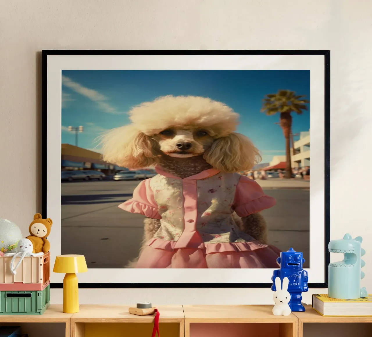 Maggie poster con telaio in legno da Affiches Chien Originales – Dogland