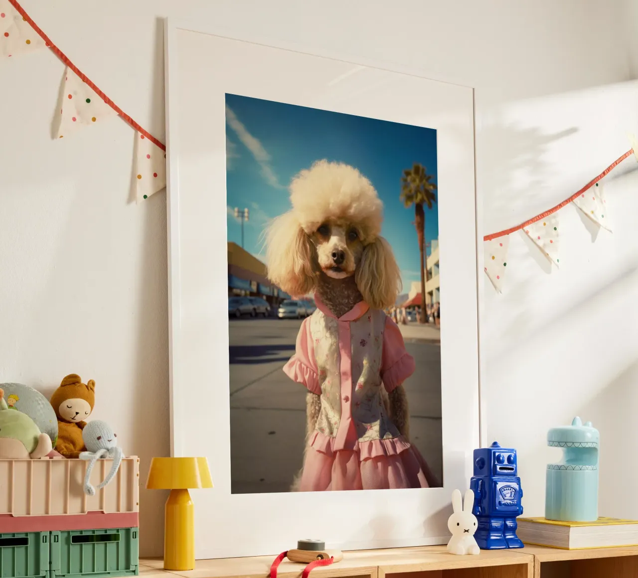 Maggie poster con telaio in legno da Affiches Chien Originales – Dogland