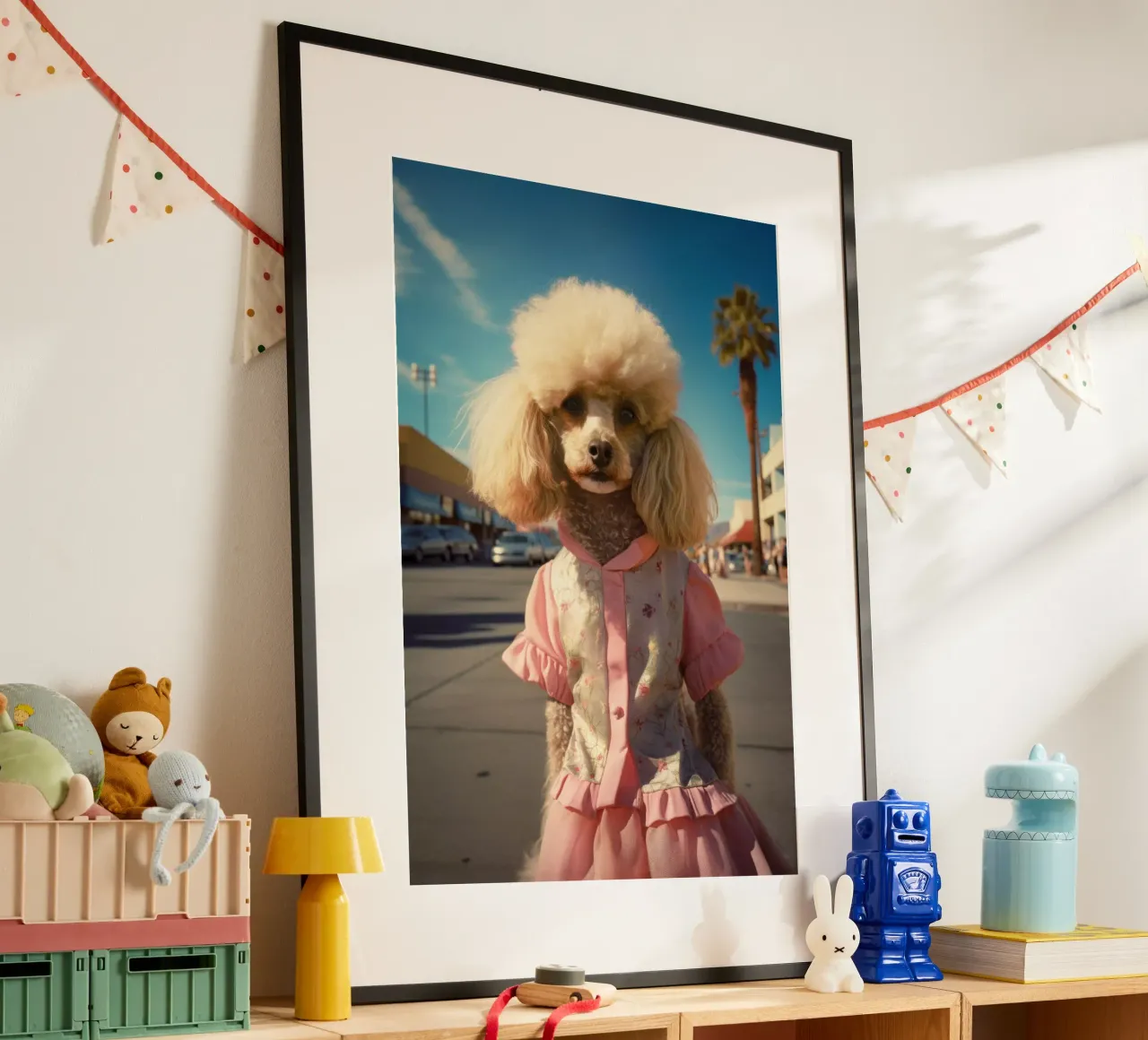 Maggie poster con telaio in legno da Affiches Chien Originales – Dogland