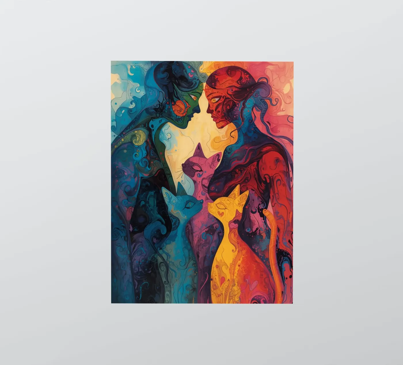 Abstrakte Zuneigung Sticker von uniqe world