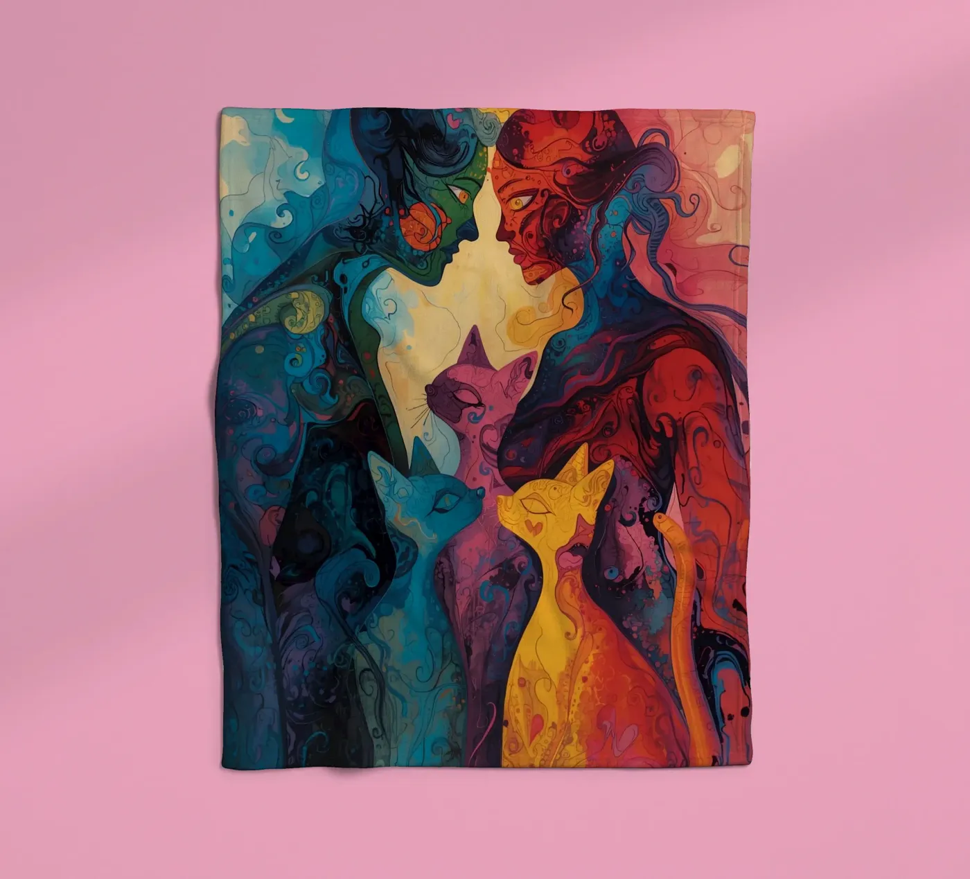 Abstract Affection fleecedeken van uniqe world