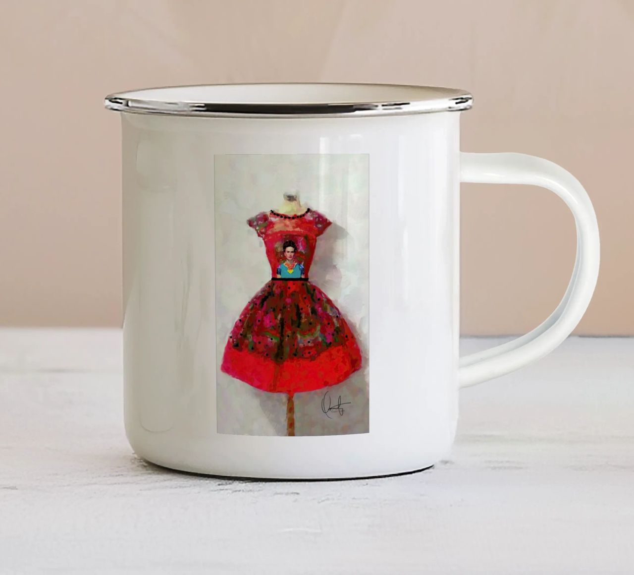 O'h So Frida tazza in smalto da Xchange Art Studio