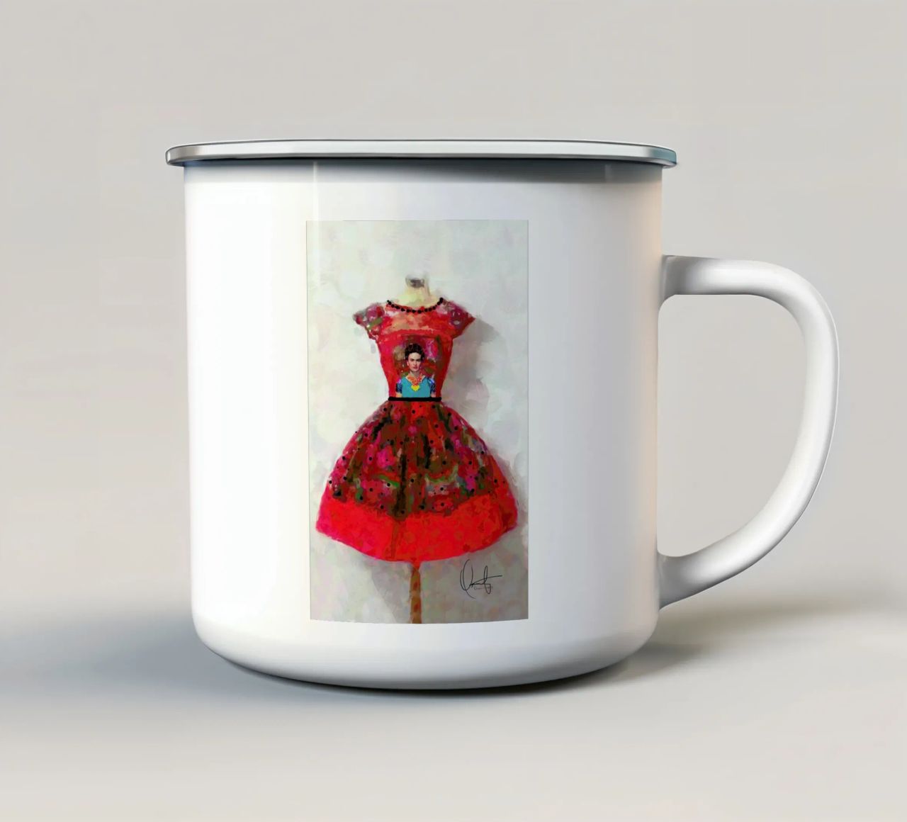 O'h So Frida tazza in smalto da Xchange Art Studio