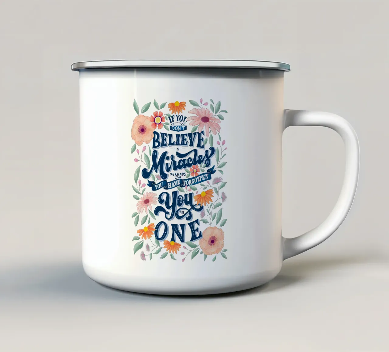 Affermazione positiva. Credere in se stessi. Motto. tazza in smalto da CalliLetters