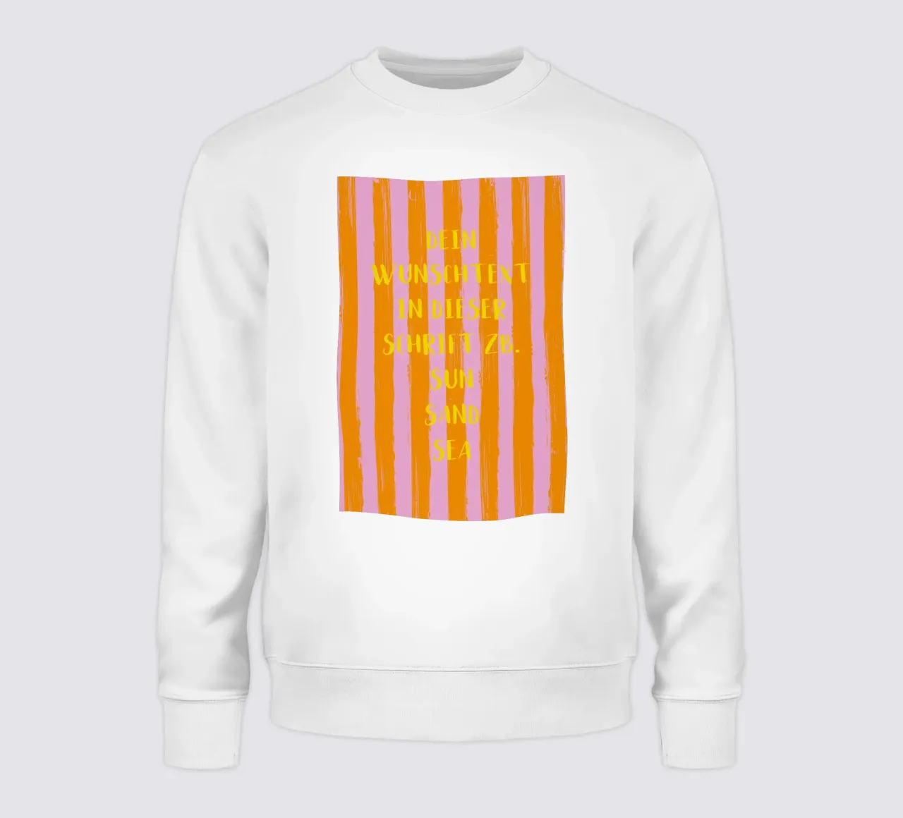 Dein Wunschtext auf gestreiftem Pinselstrichhintergrund felpa da Typo Designs